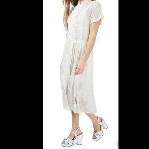 NWT TopShop White Embellished Shirtdress